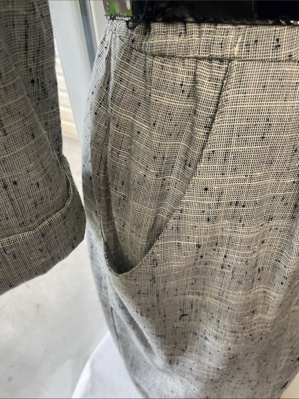 Women’s EUC VINTAGE MADE IN USA PERIWINKLE Sz 10 MIDI Tweed Dress Blk Accents - Picture 5 of 15